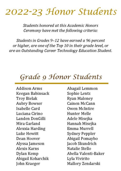 honor students 9